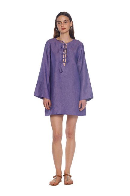 Purple Linen Tie Tunic